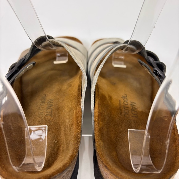 Naot Leather Multi-Strap Lining Sandals Cork Footbed Comfort Shoes Gray Silver 5 - Picture 8 of 14